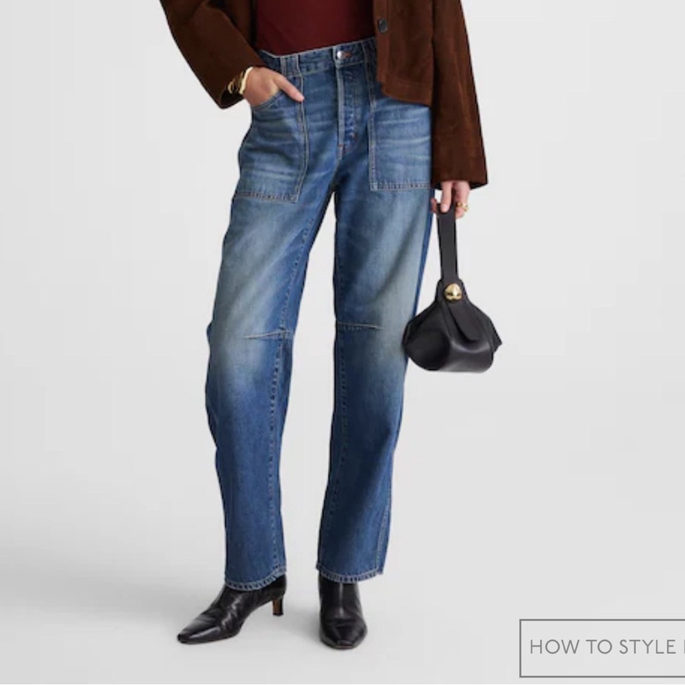 NWT Madewell Darted Barrel Leg Jean